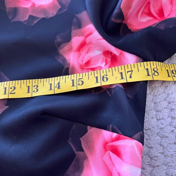 Alexia Admor Womens Rose Print 3/4‎ Sleeve Mini Dress Size M - Picture 7 of 8